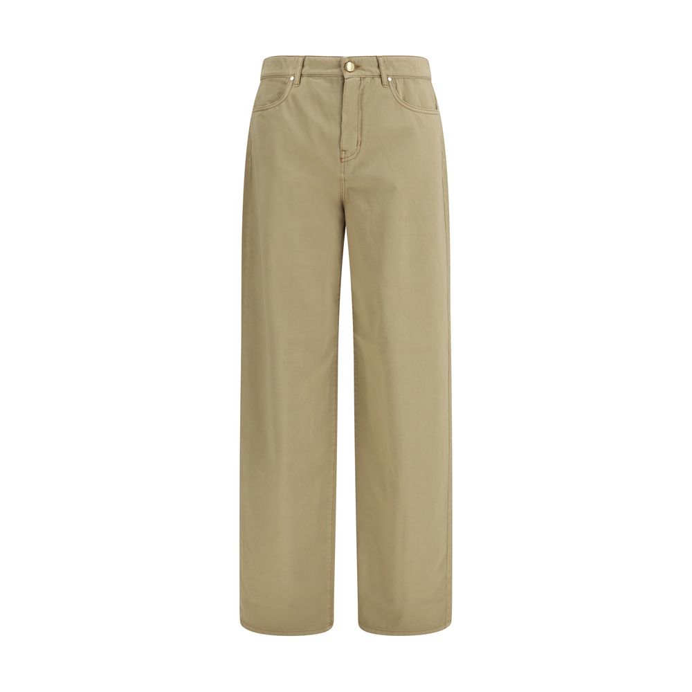 Max Mara Beige Cotton Casual Trousers