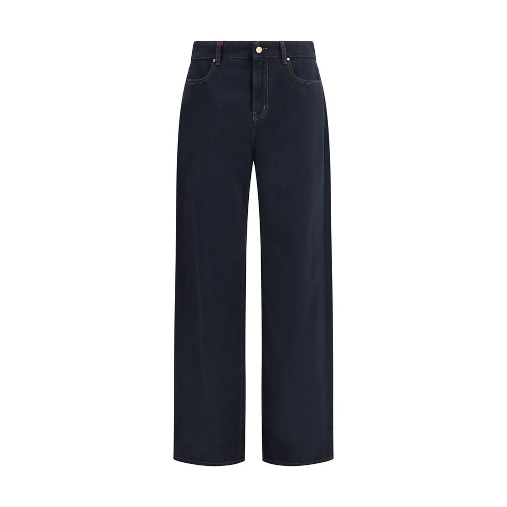 Max Mara Blue Cotton Trousers "Casual"