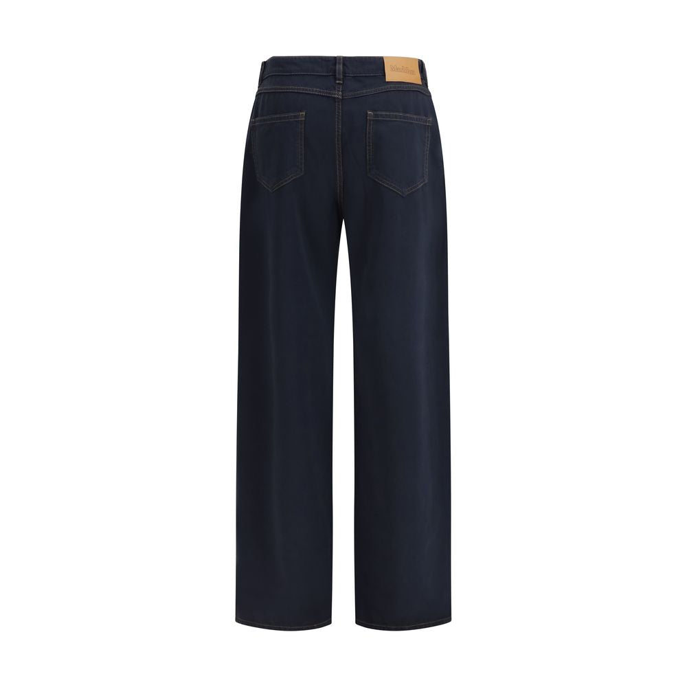 Max Mara Blue Cotton Trousers "Casual"-2