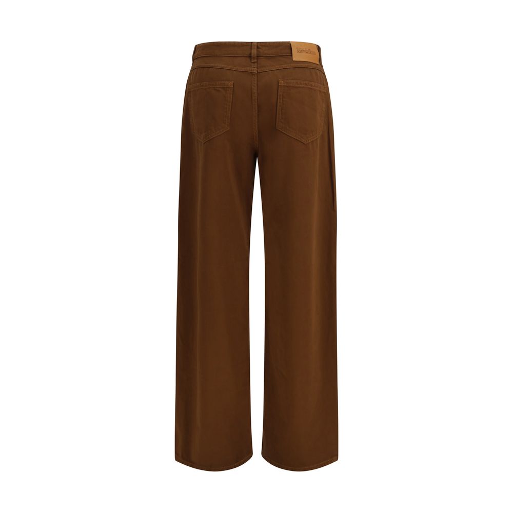 Max Mara Brown Cotton Casual Trousers-2