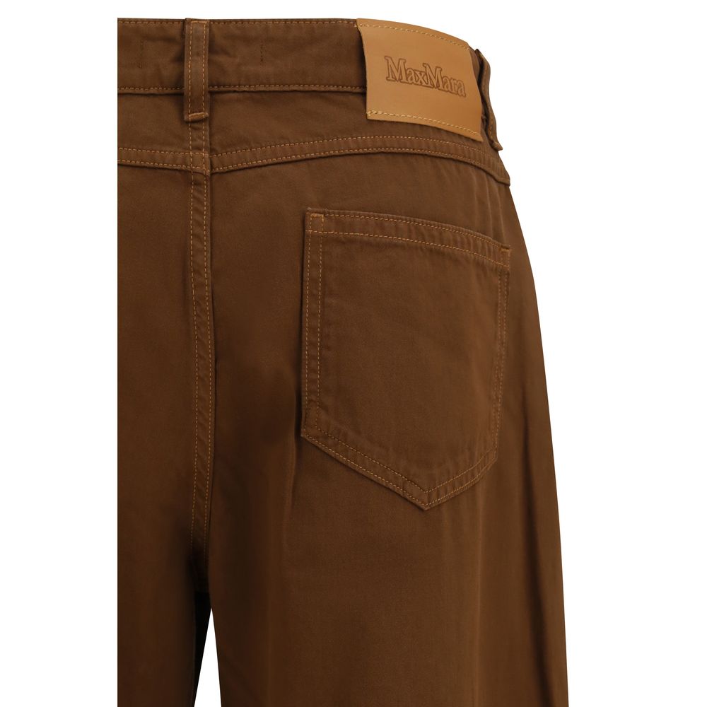 Max Mara Brown Cotton Casual Trousers-3