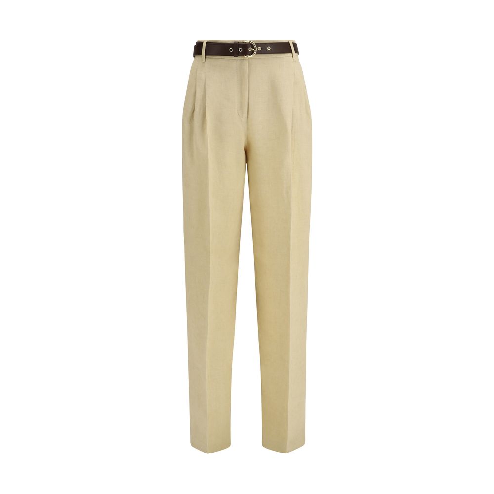 Max Mara Beige Linen Casual Trousers-1