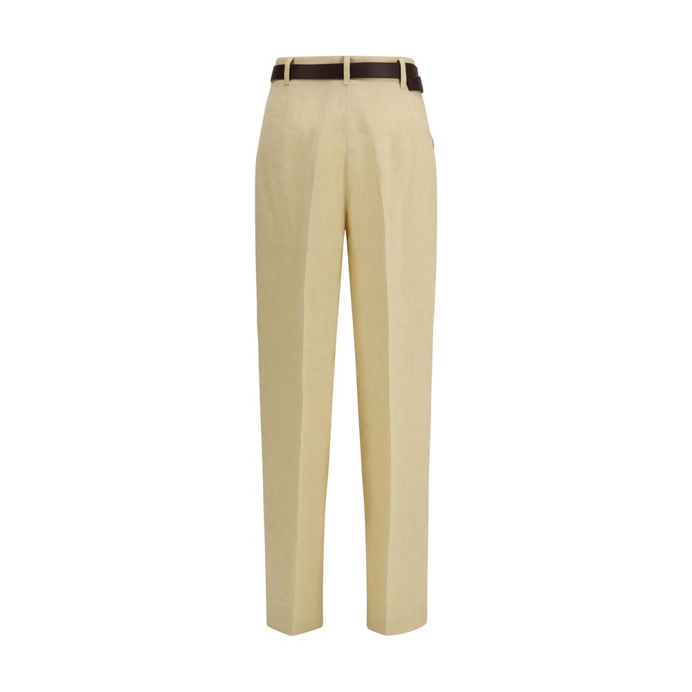 Max Mara Beige Linen Casual Trousers-2