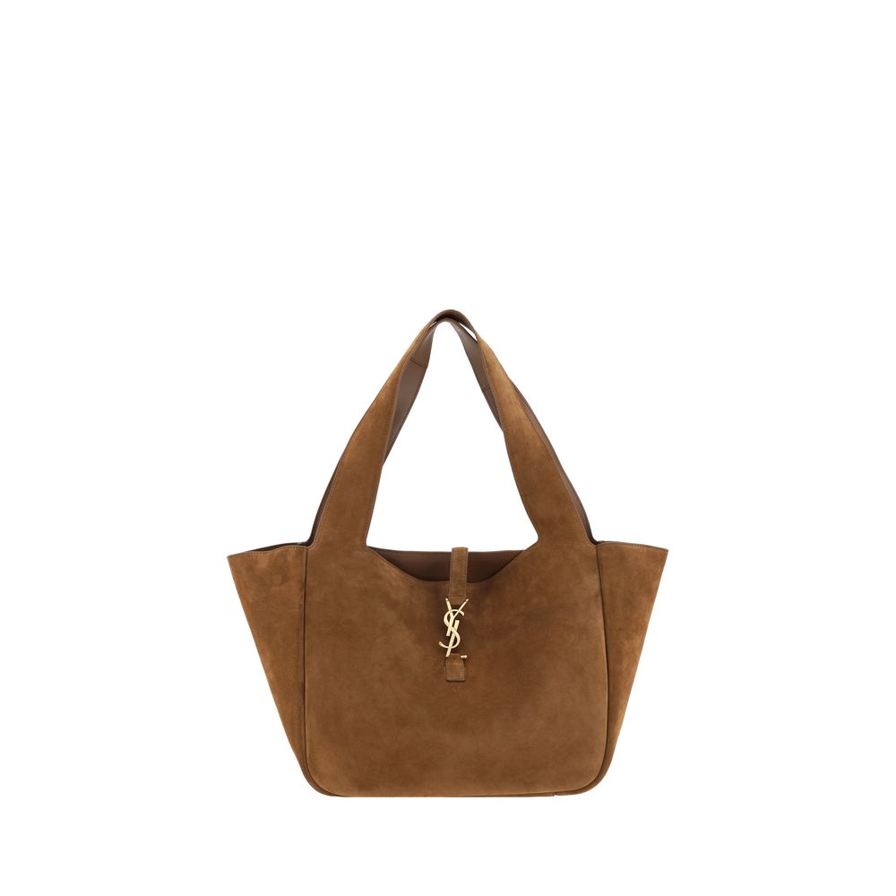 Saint Laurent Braune Kalbsleder Bos Taurus Schultertasche