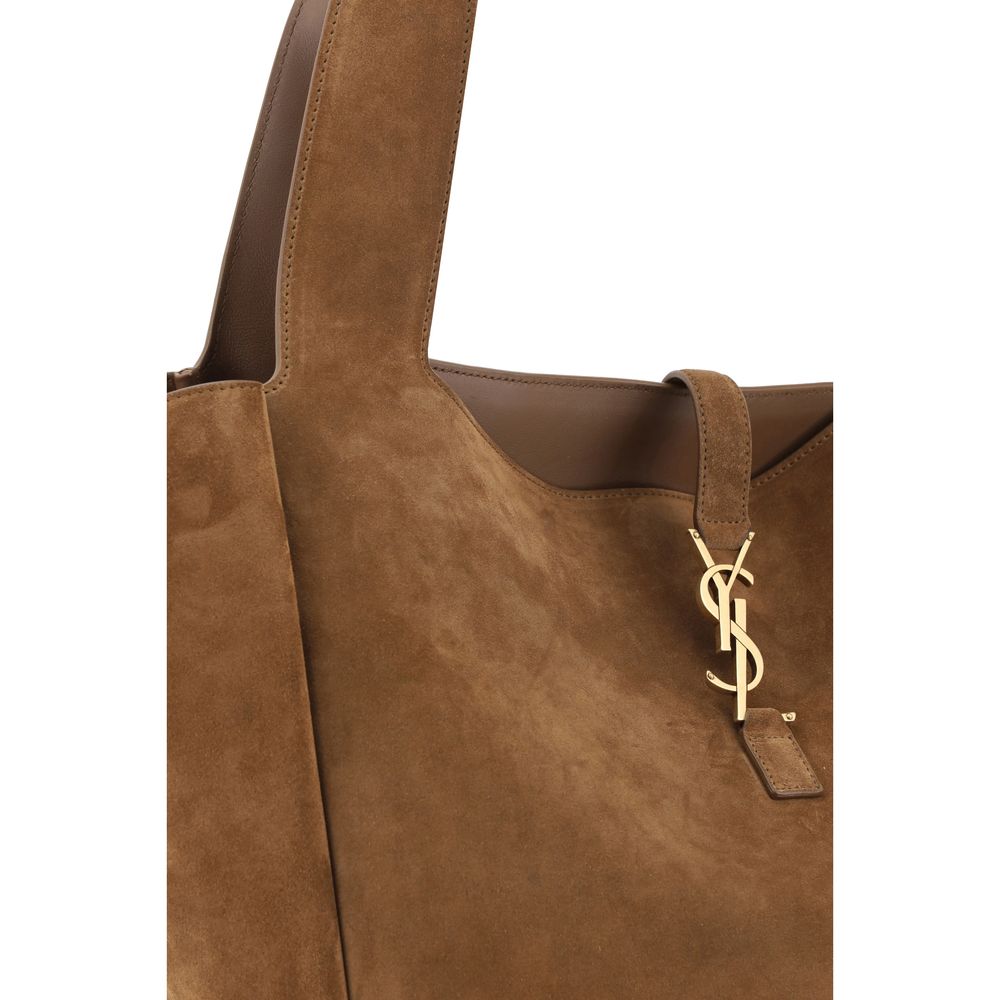 Saint Laurent Braune Kalbsleder Bos Taurus Schultertasche-4
