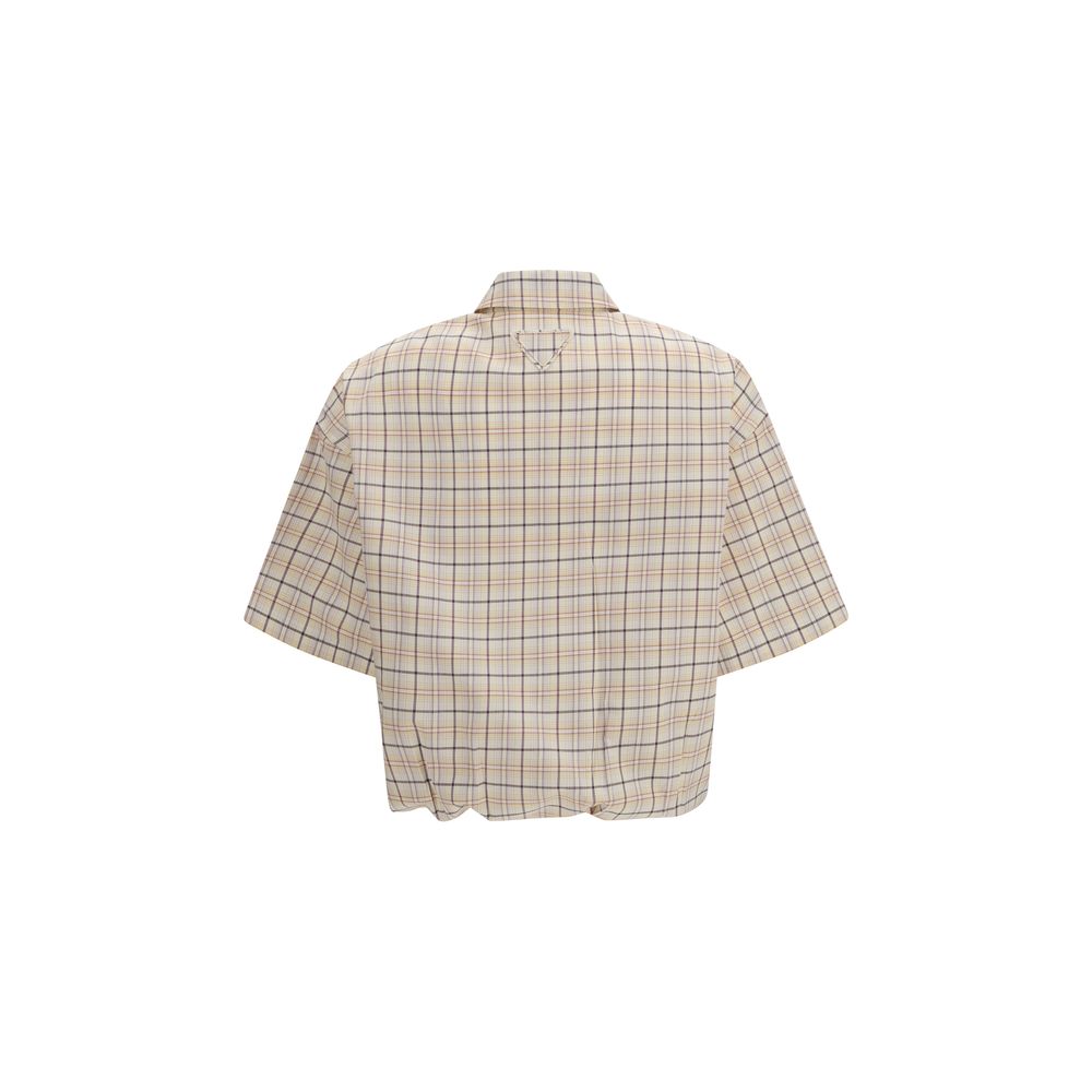 Prada shirt with beige patterned fabric-2