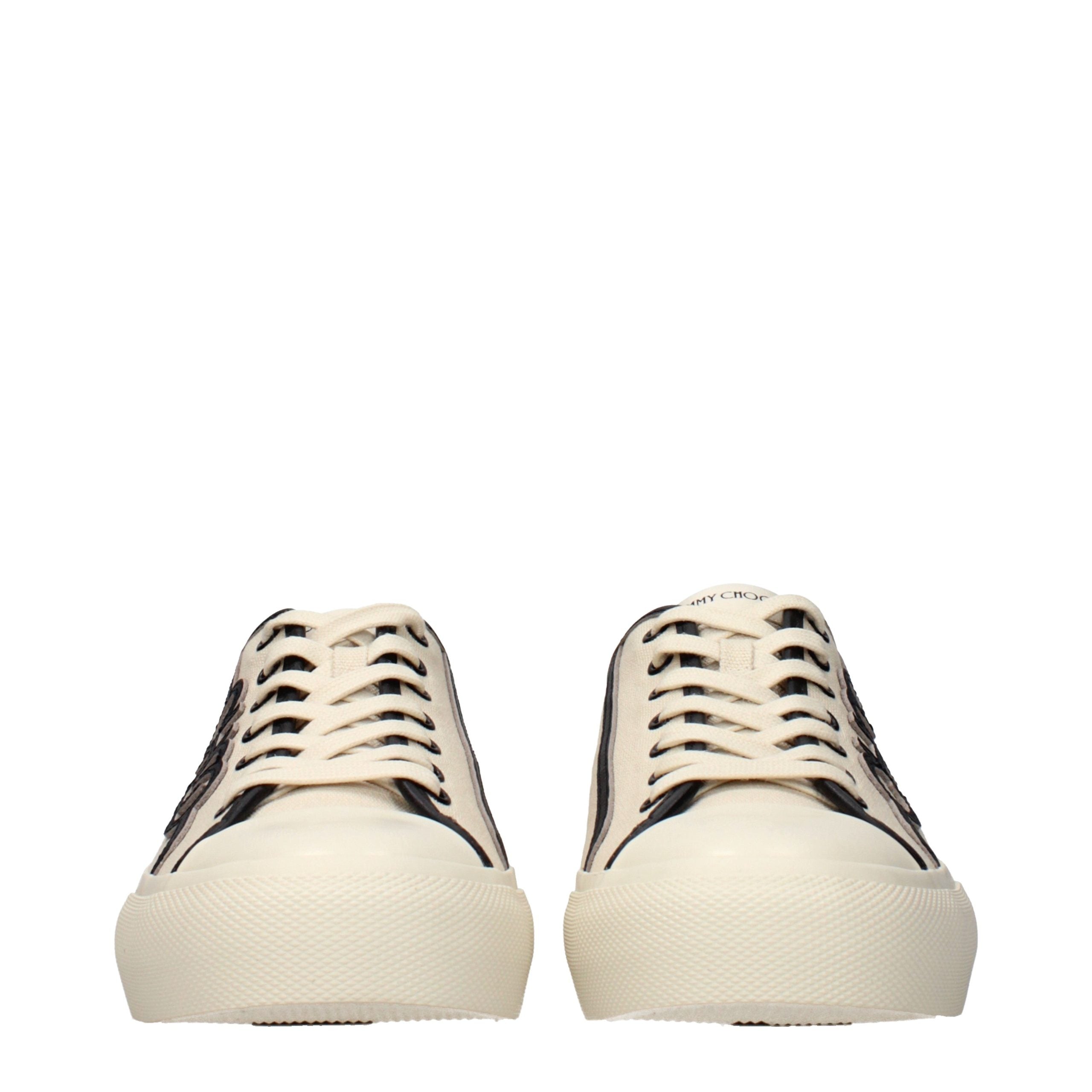 Jimmy Choo Beige Fabric Low Top Sneakers-3