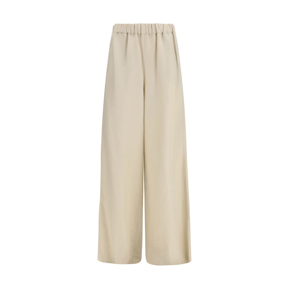 Max Mara Beige Leinen Freizeithose