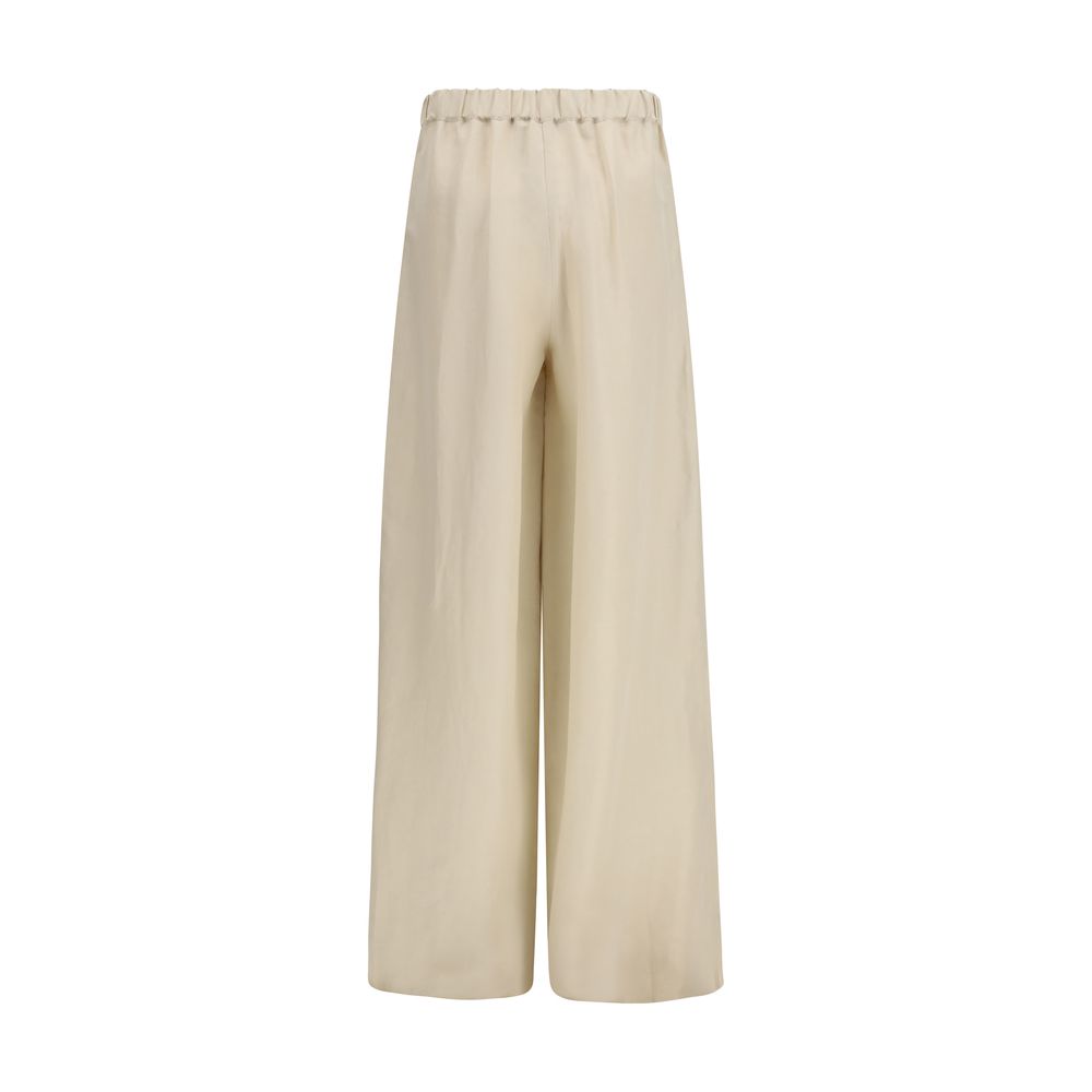 Max Mara Beige Leinen Freizeithose-2
