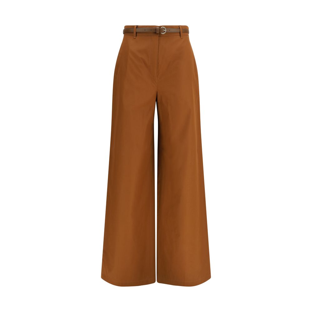 Max Mara Brown Cotton Leisure Trousers-1