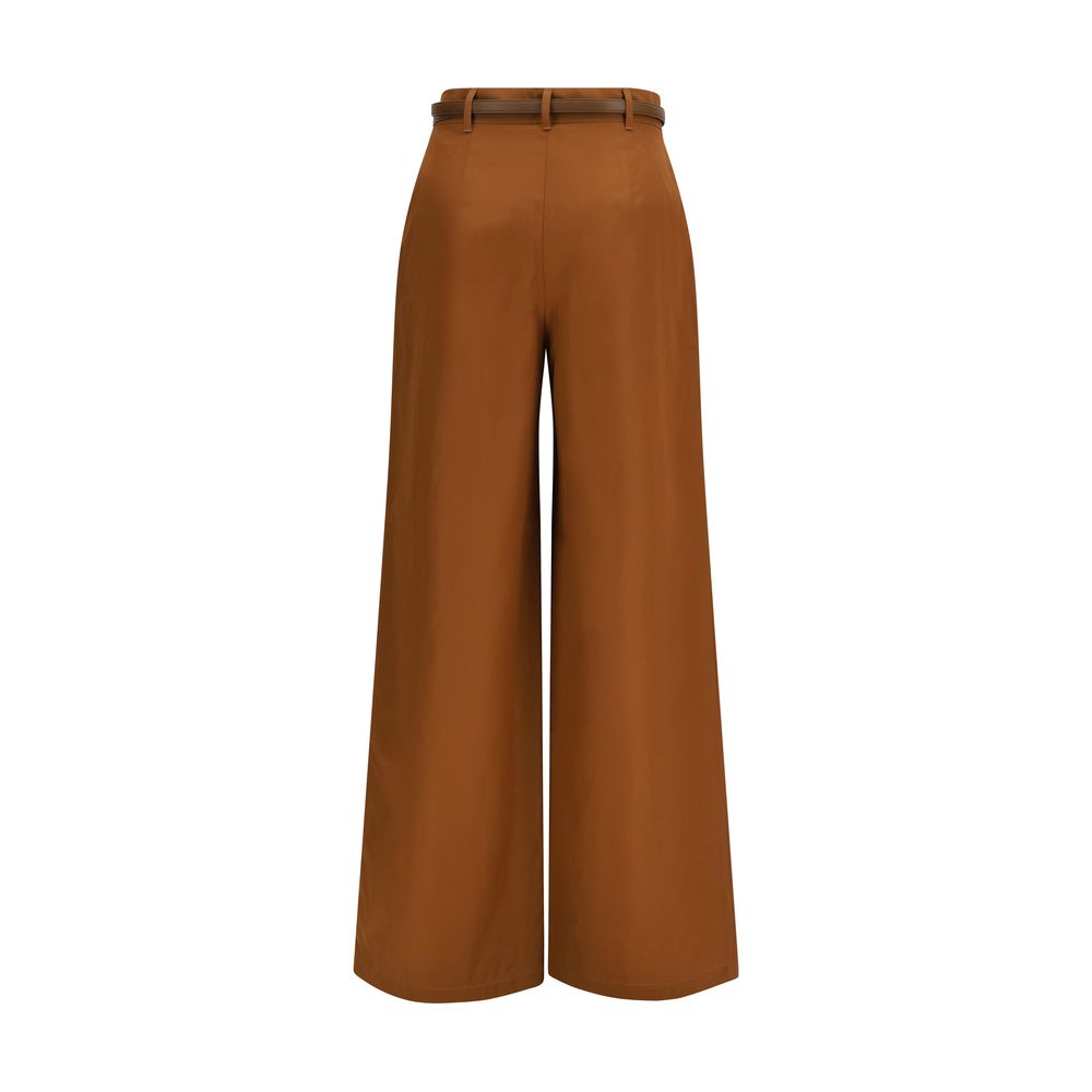 Max Mara Brown Cotton Leisure Trousers-2