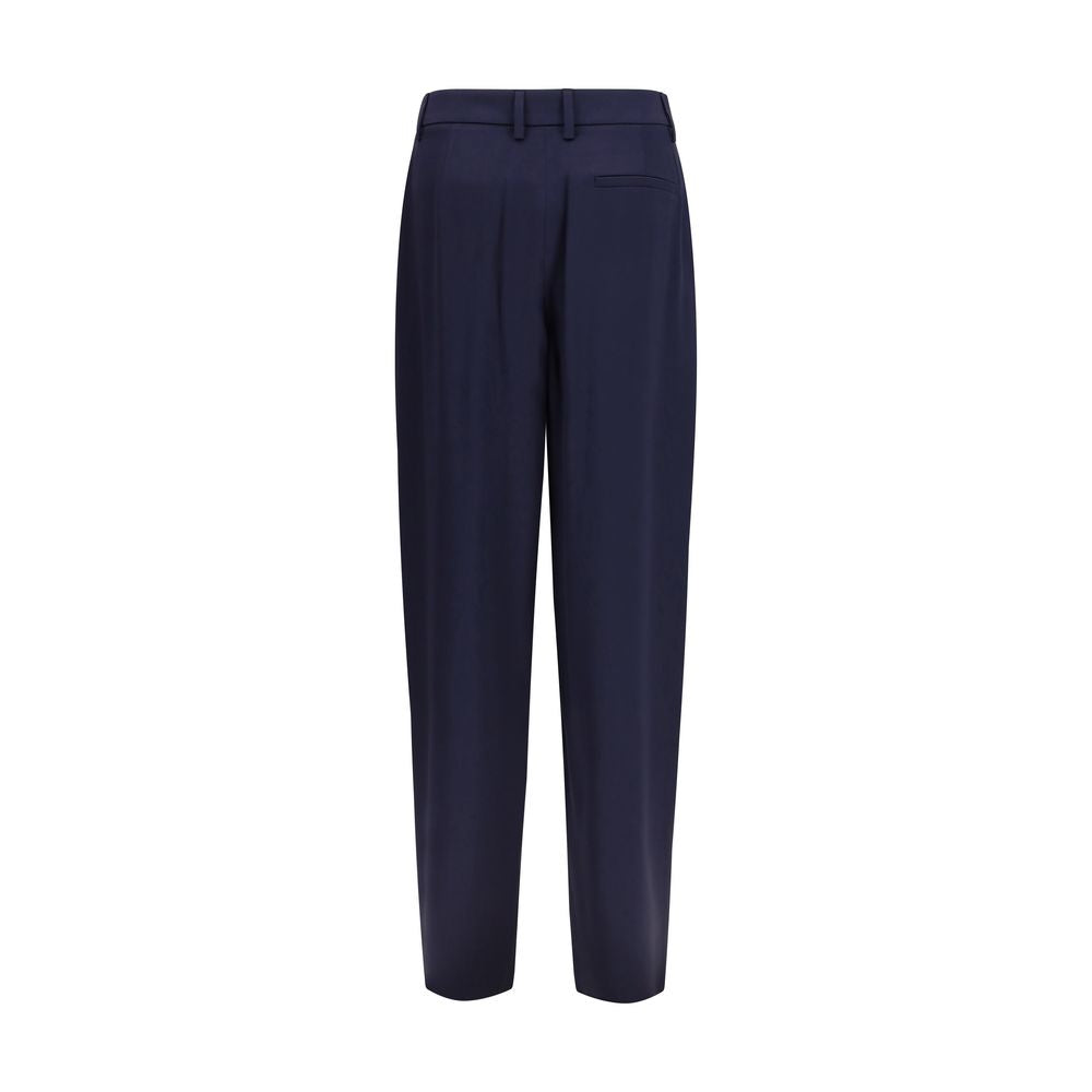 Giorgio Armani Blue Silk Trousers for Leisure-2