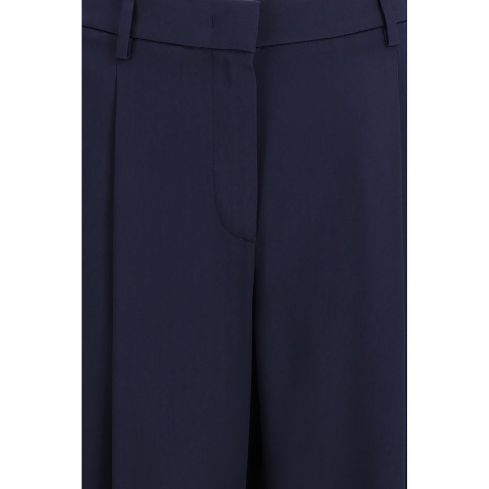 Giorgio Armani Blue Silk Trousers for Leisure-3