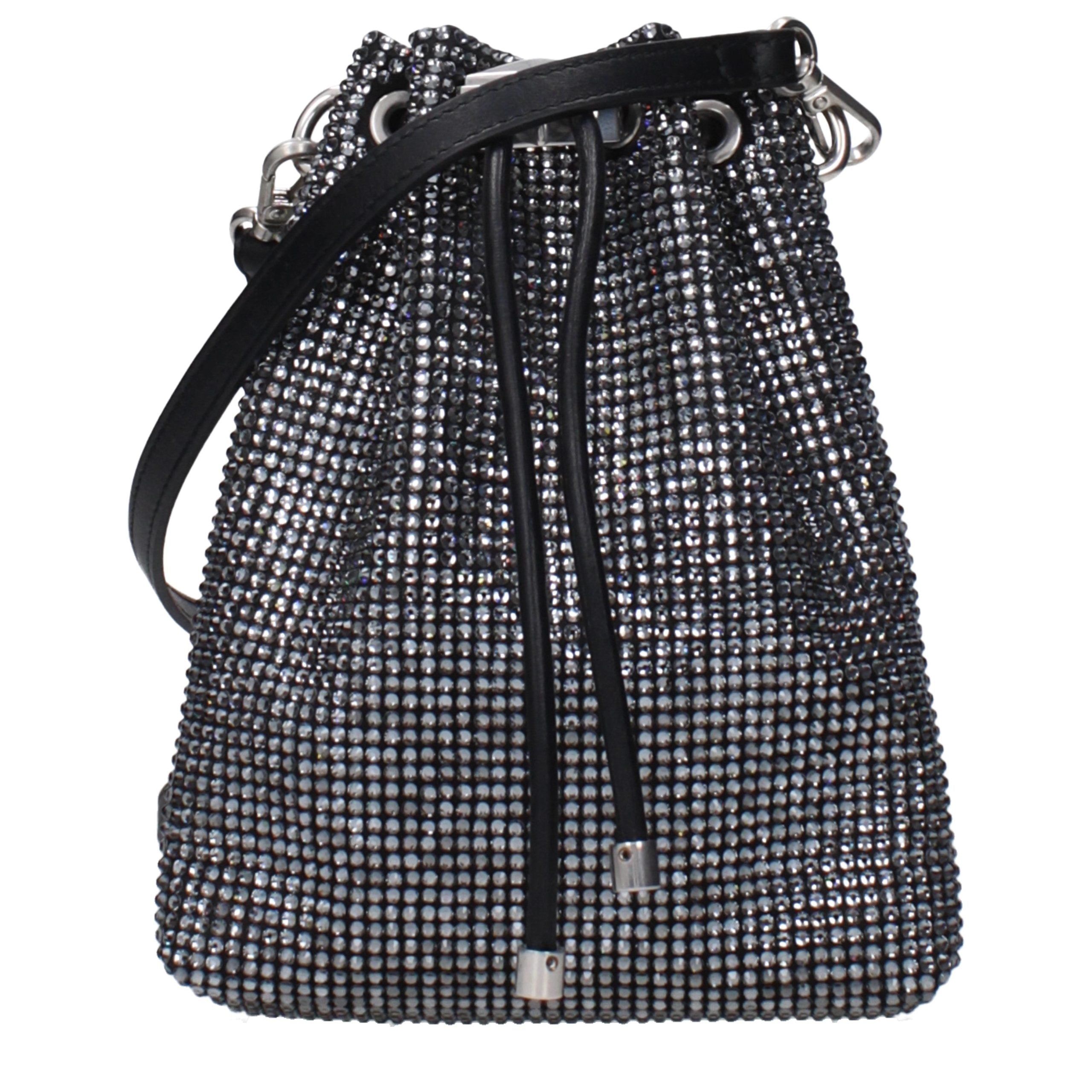 Jimmy Choo Schwarze Satin-Umhängetasche-1