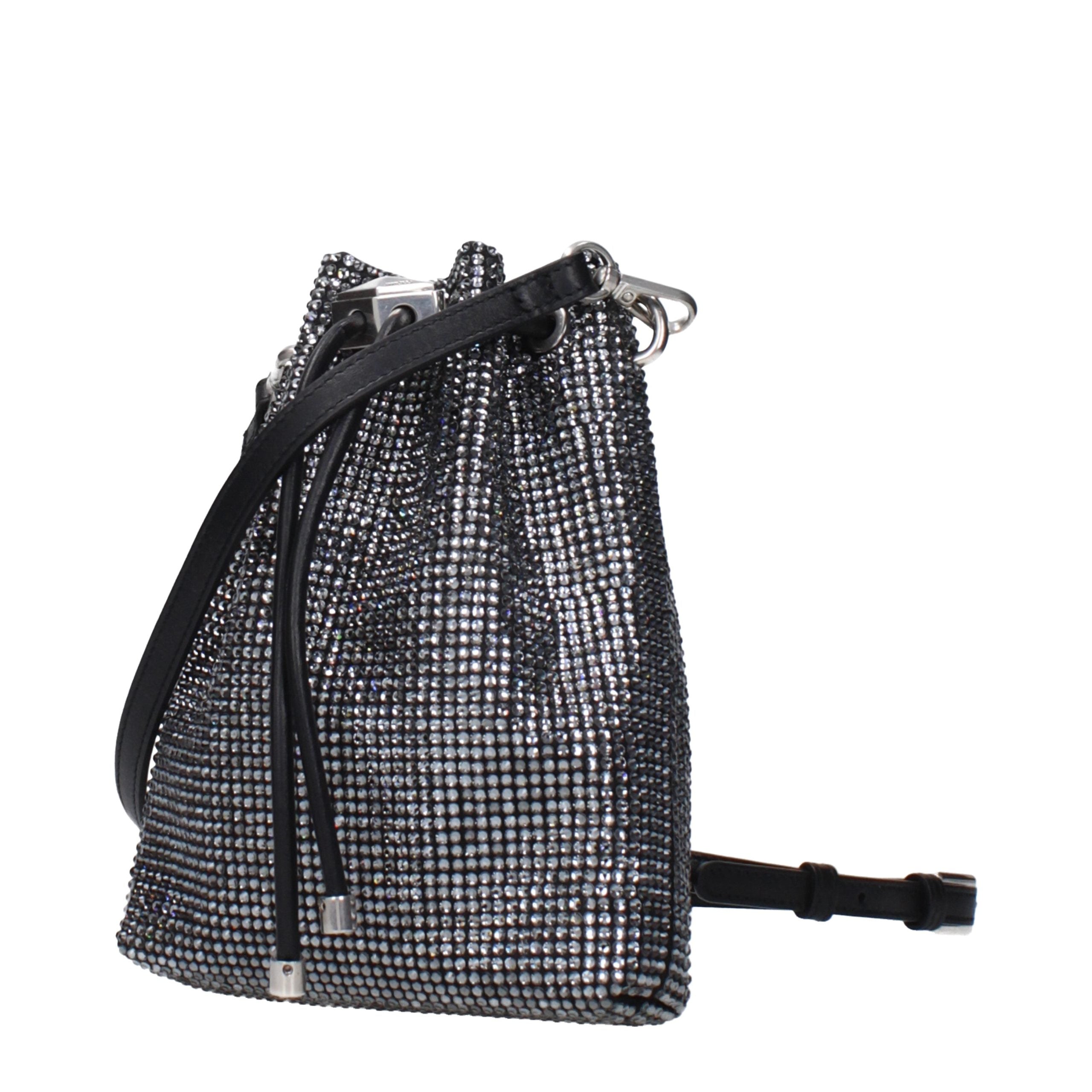 Jimmy Choo Schwarze Satin-Umhängetasche-2