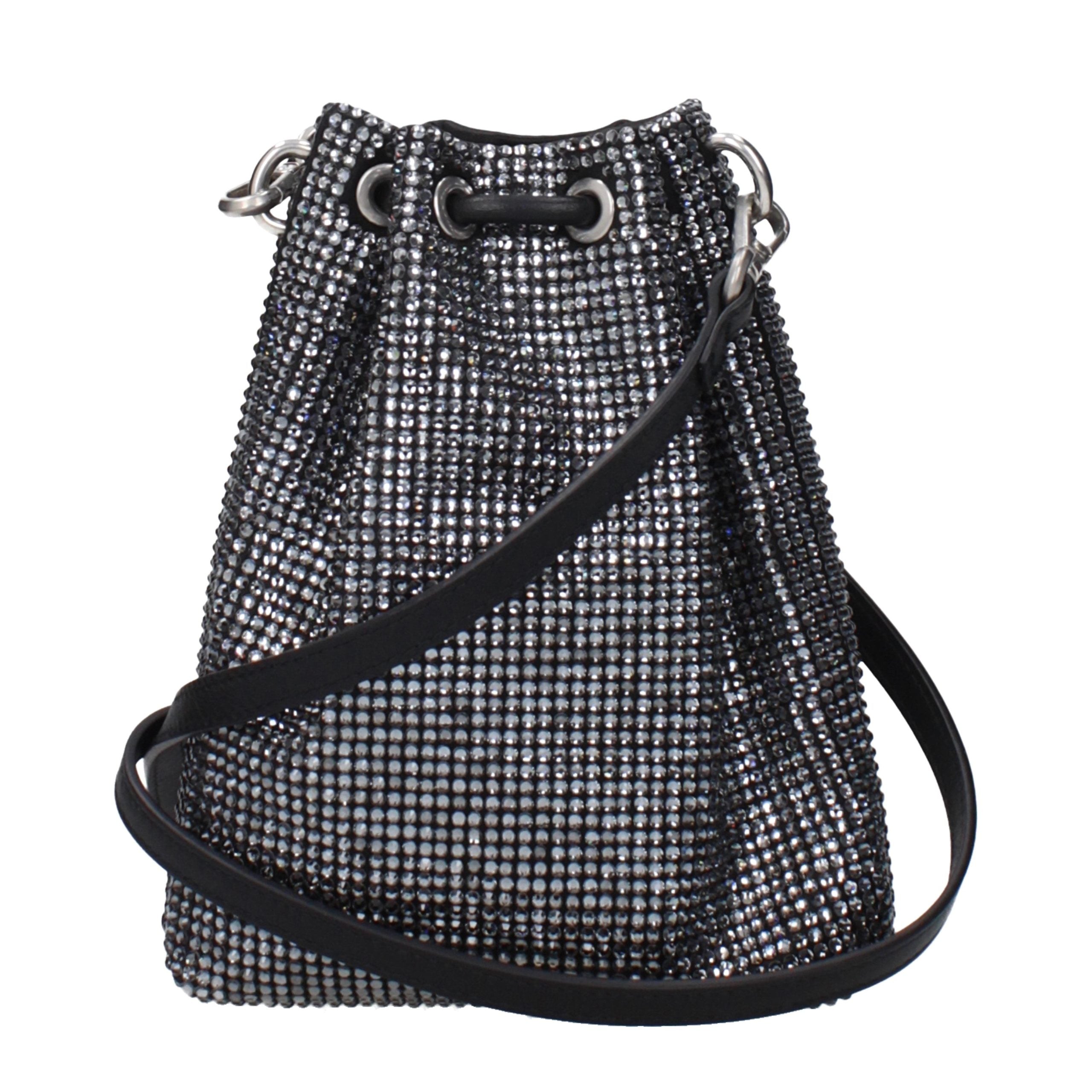 Jimmy Choo Schwarze Satin-Umhängetasche-3