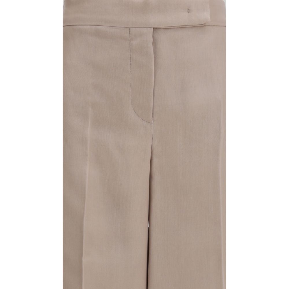 Max Mara Beige Seidenhose-3
