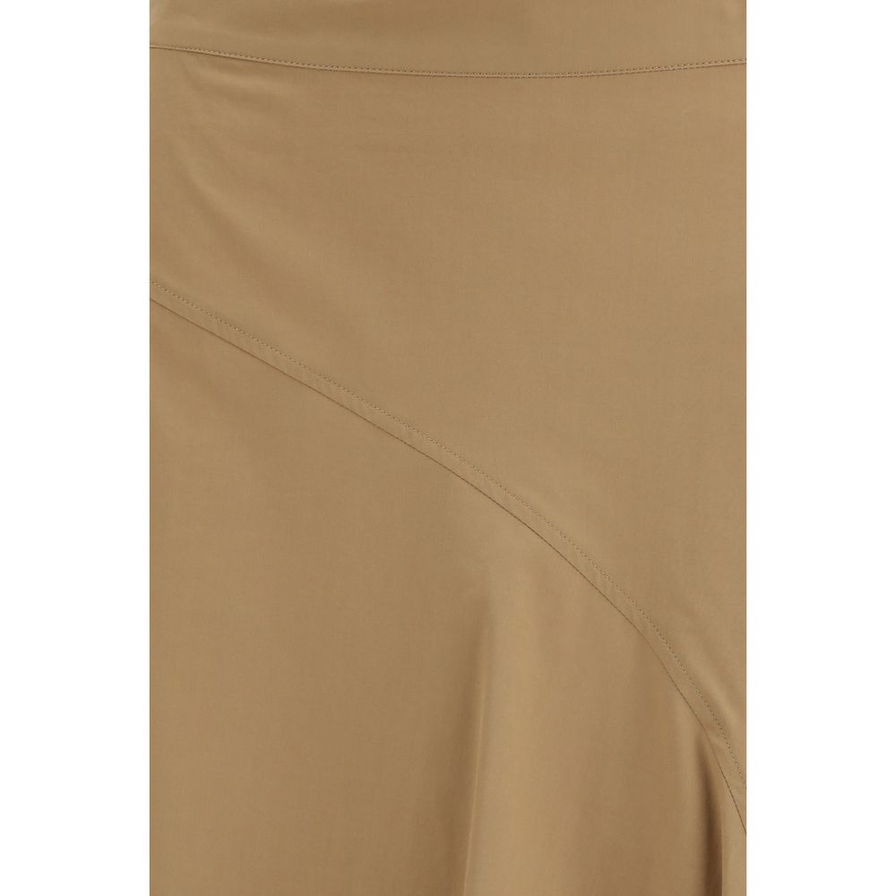 Max Mara Beiger Baumwoll-Midirock-3