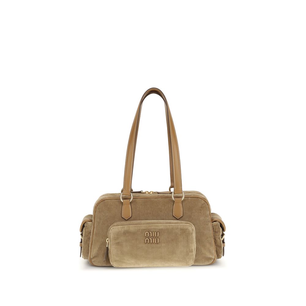 Miu Miu Beige Cotton Shoulder Bag-1