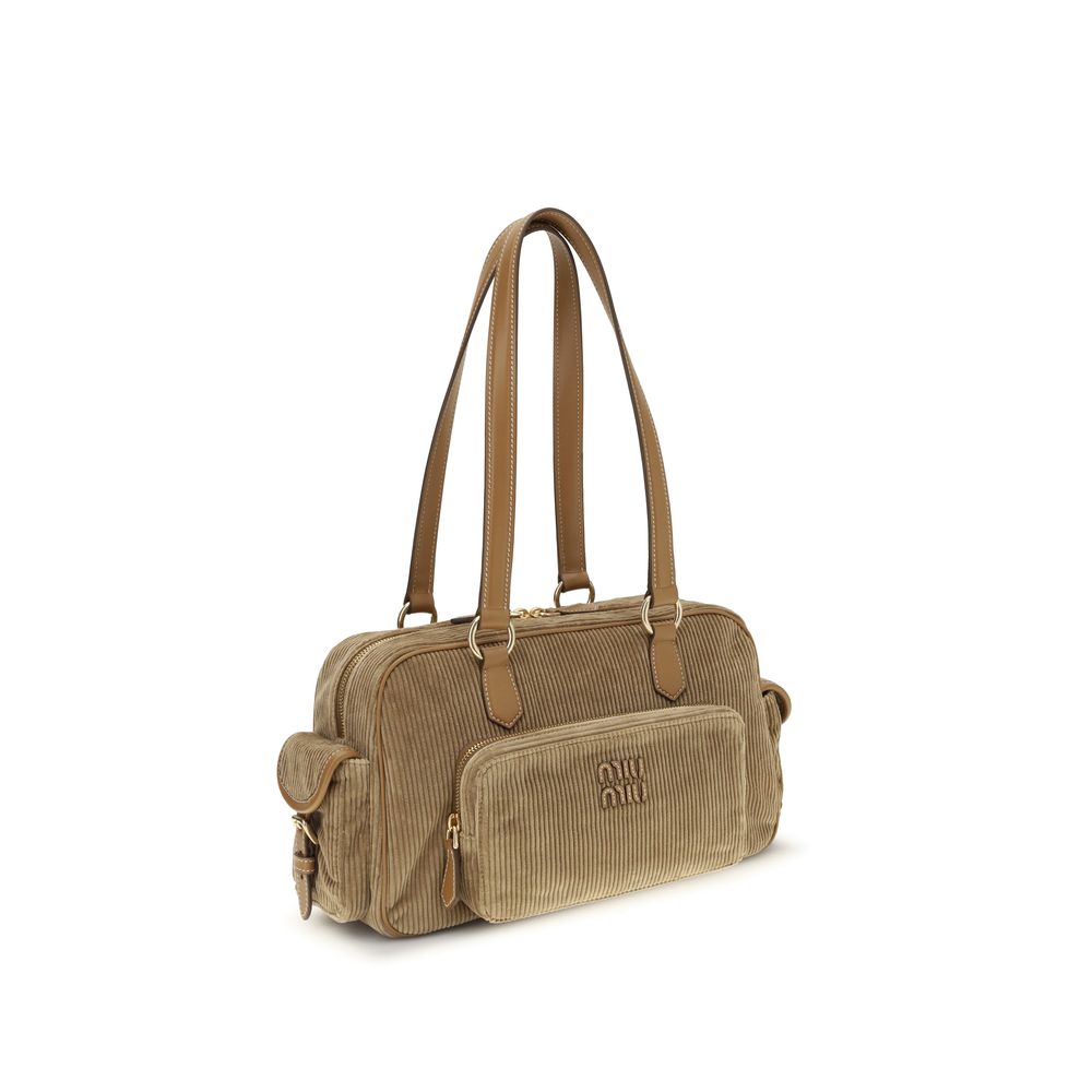 Miu Miu Beige Cotton Shoulder Bag-2