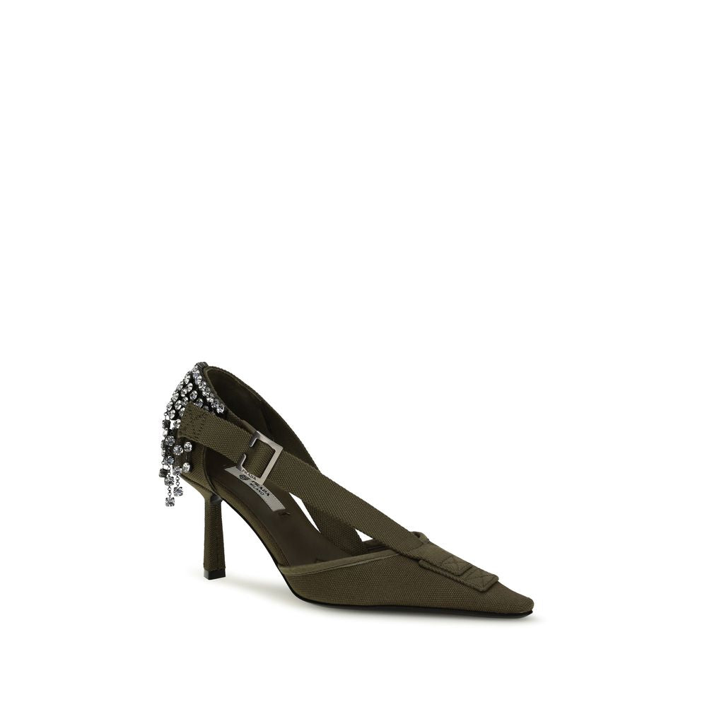 Prada Zweifarbige High Heel Pumps aus Baumwolle-2