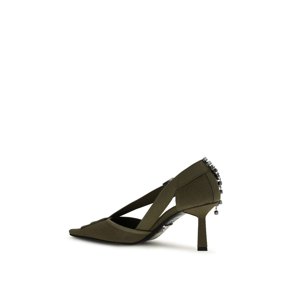 Prada Zweifarbige High Heel Pumps aus Baumwolle-3