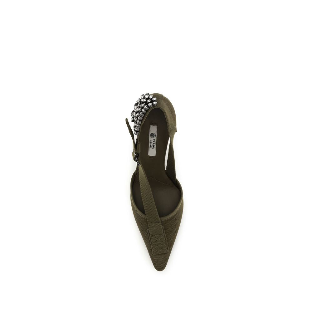 Prada Zweifarbige High Heel Pumps aus Baumwolle-4