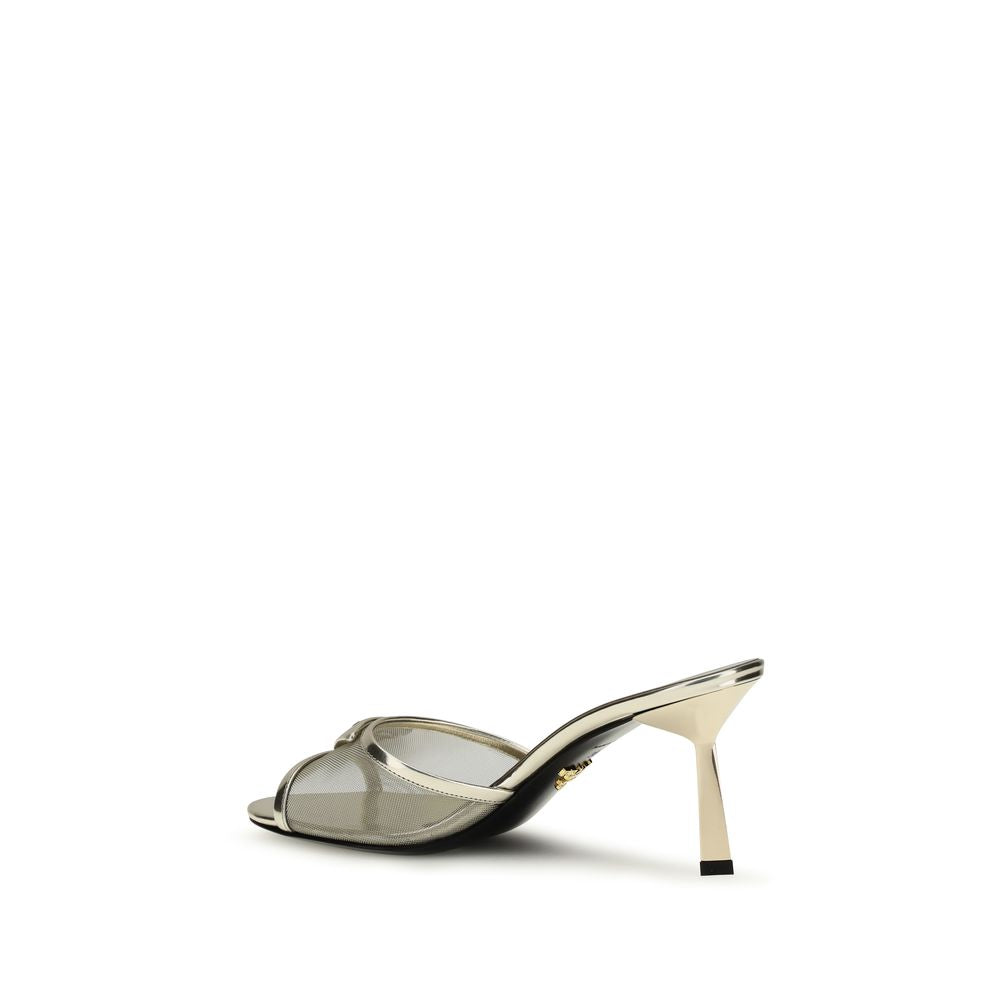 Prada Sandaletten aus silbernem Kalbsleder mit Stiletto-Absatz-3