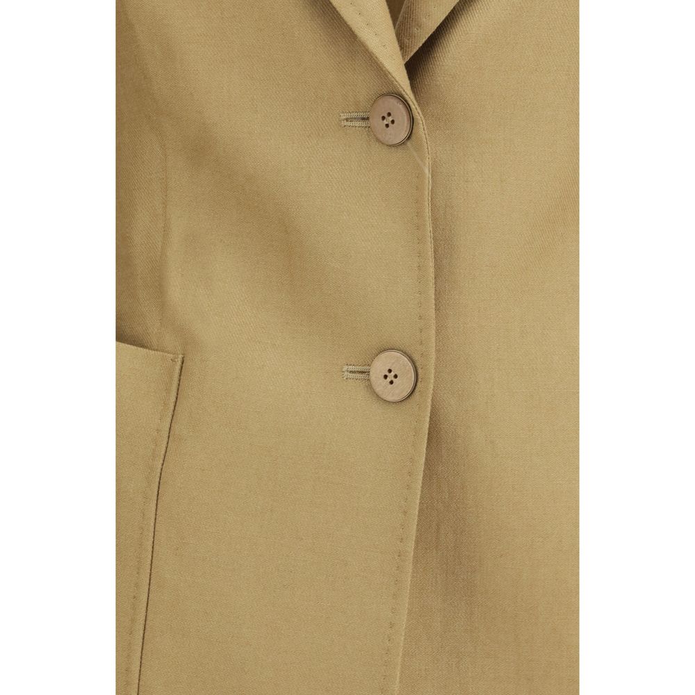 Max Mara Beige Linen Jacket and Coat-3
