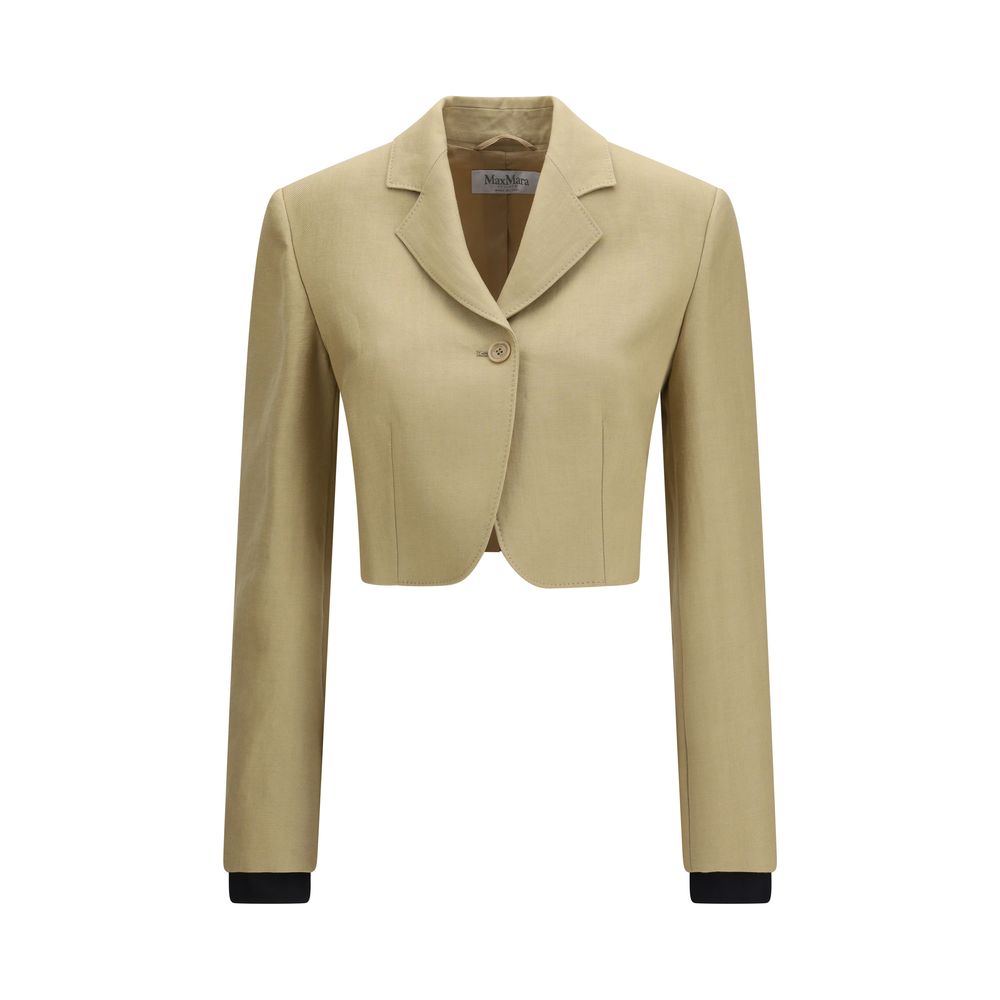 Max Mara Beige Linen Denim Jacket-1
