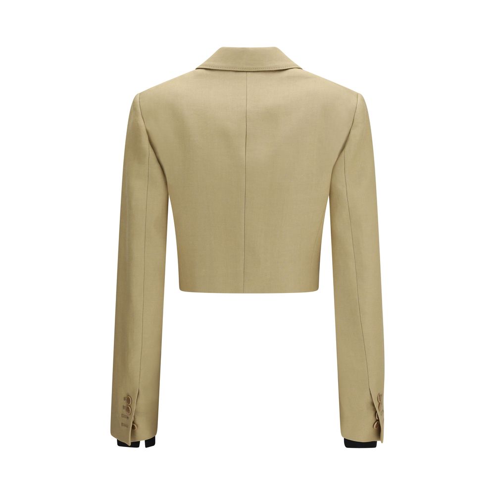 Max Mara Beige Linen Denim Jacket-2