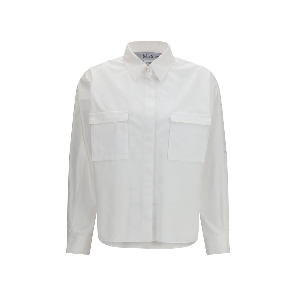 Max Mara Weißes Baumwollhemd-1