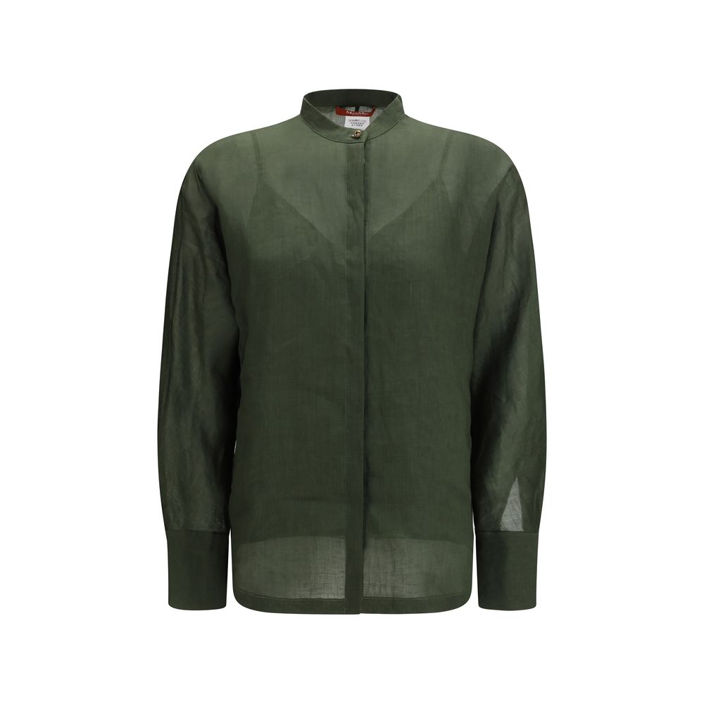 Max Mara Zweifarbige Ramie-Hemdbluse-1