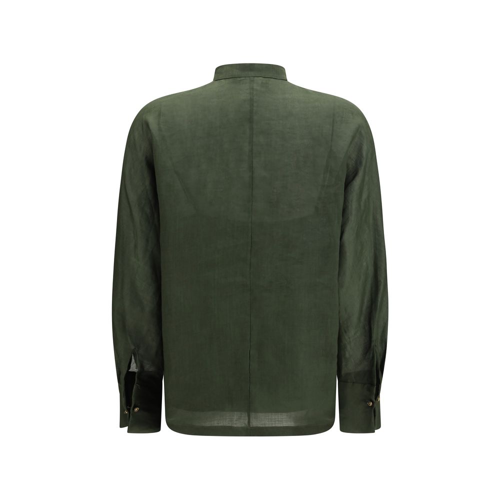 Max Mara Zweifarbige Ramie-Hemdbluse-2