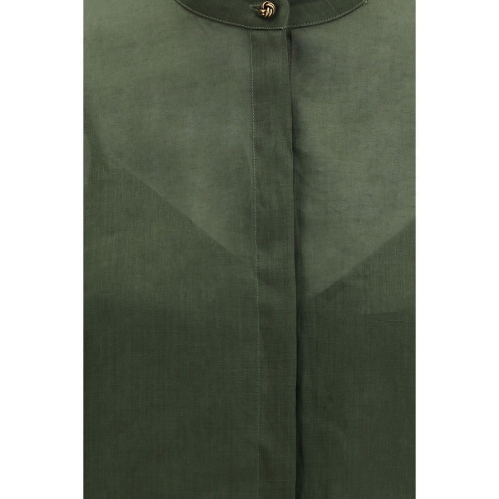 Max Mara Zweifarbige Ramie-Hemdbluse-3