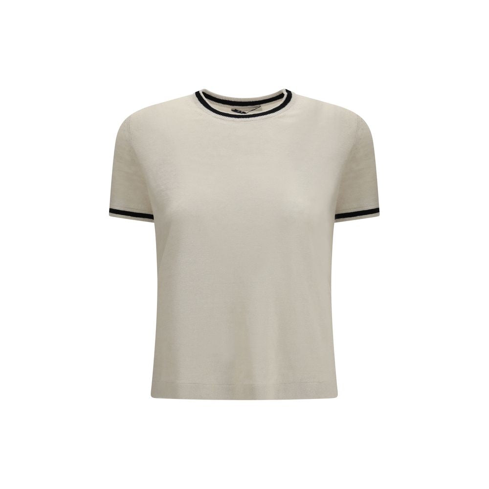 'S Max Mara Beige Leinen-T-Shirt-1