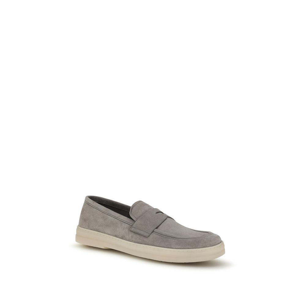 Prada Graue Kalbsleder Bos Taurus Slipper-Loafer-2