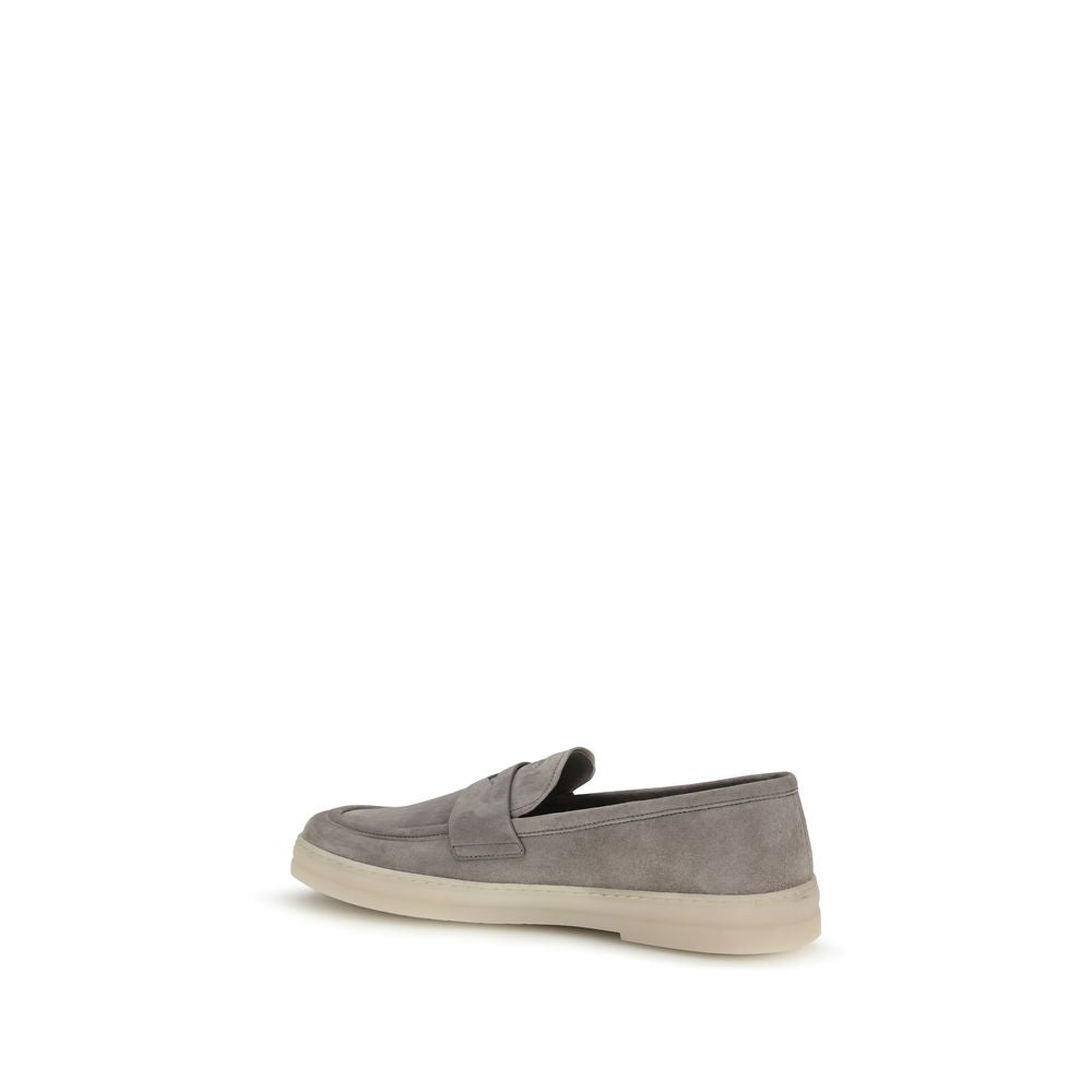 Prada Graue Kalbsleder Bos Taurus Slipper-Loafer-3