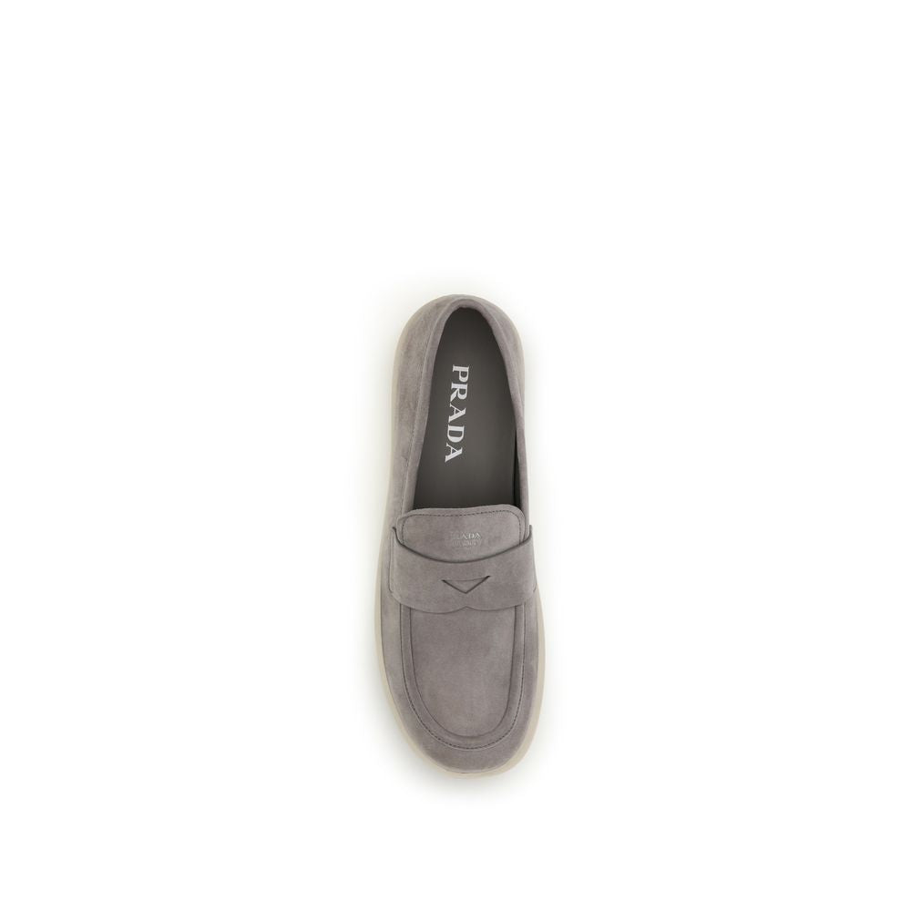 Prada Graue Kalbsleder Bos Taurus Slipper-Loafer-4