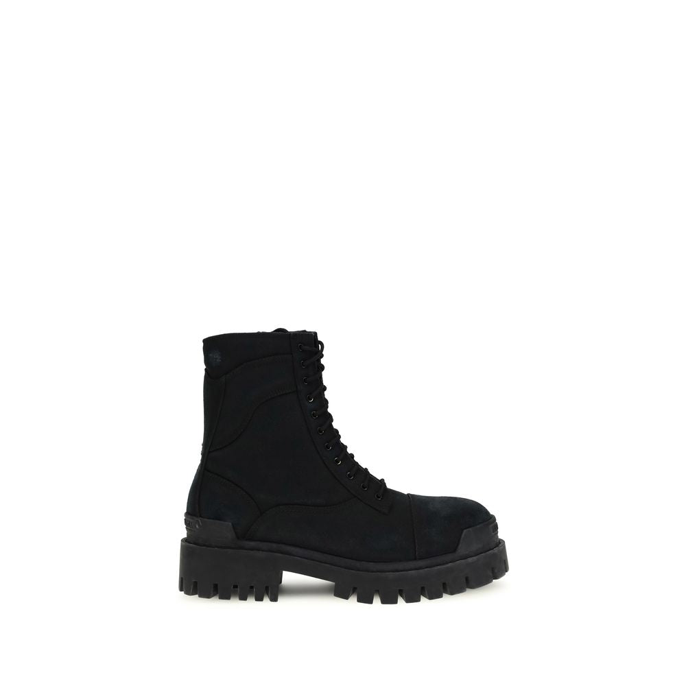 Balenciaga Schwarze Schnürstiefel aus Kalbsleder Bos Taurus-1