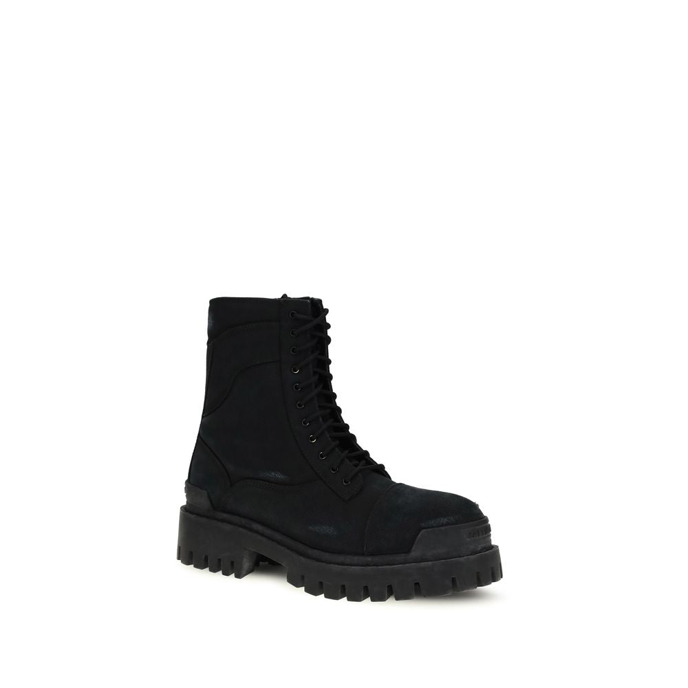 Balenciaga Schwarze Schnürstiefel aus Kalbsleder Bos Taurus-2