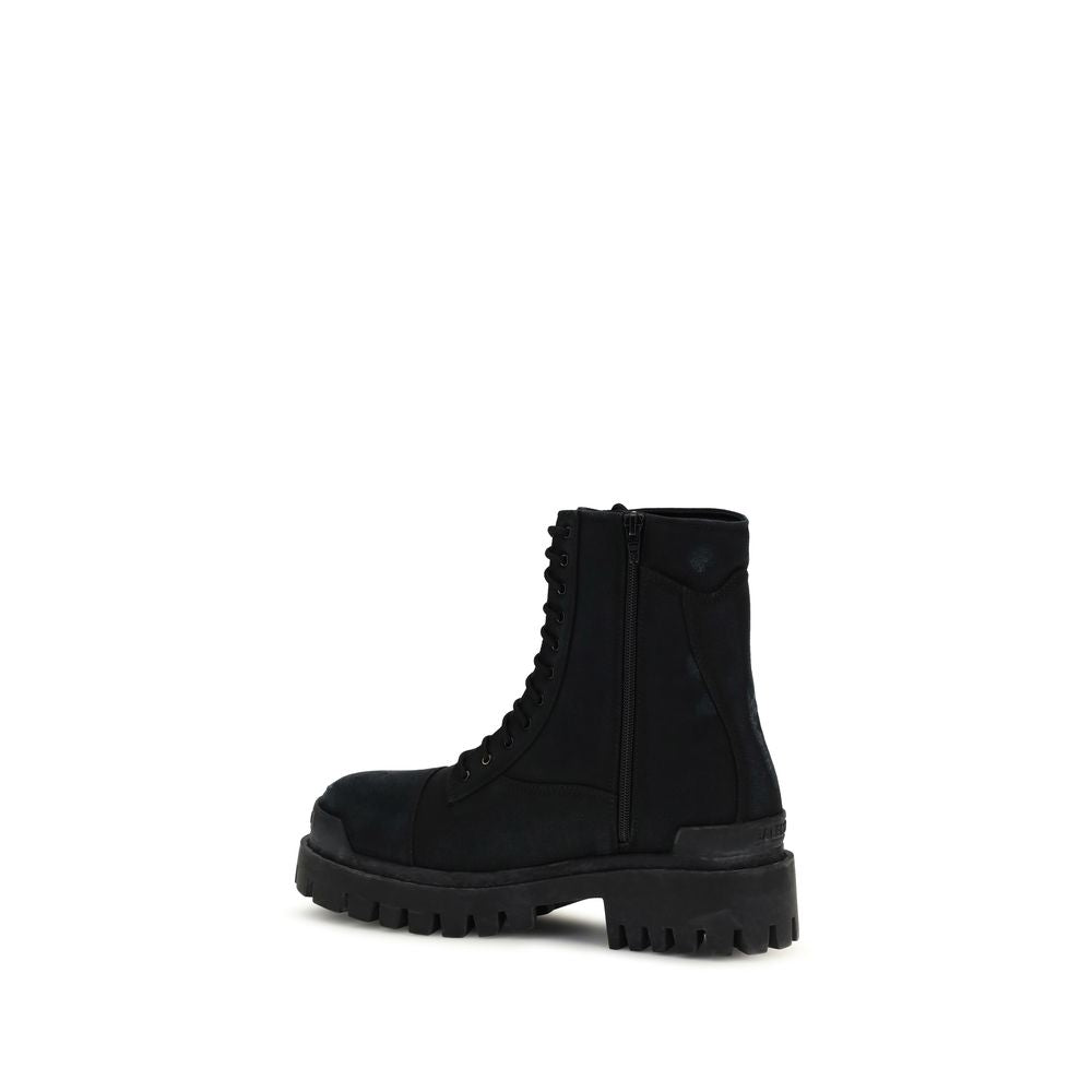 Balenciaga Schwarze Schnürstiefel aus Kalbsleder Bos Taurus-3