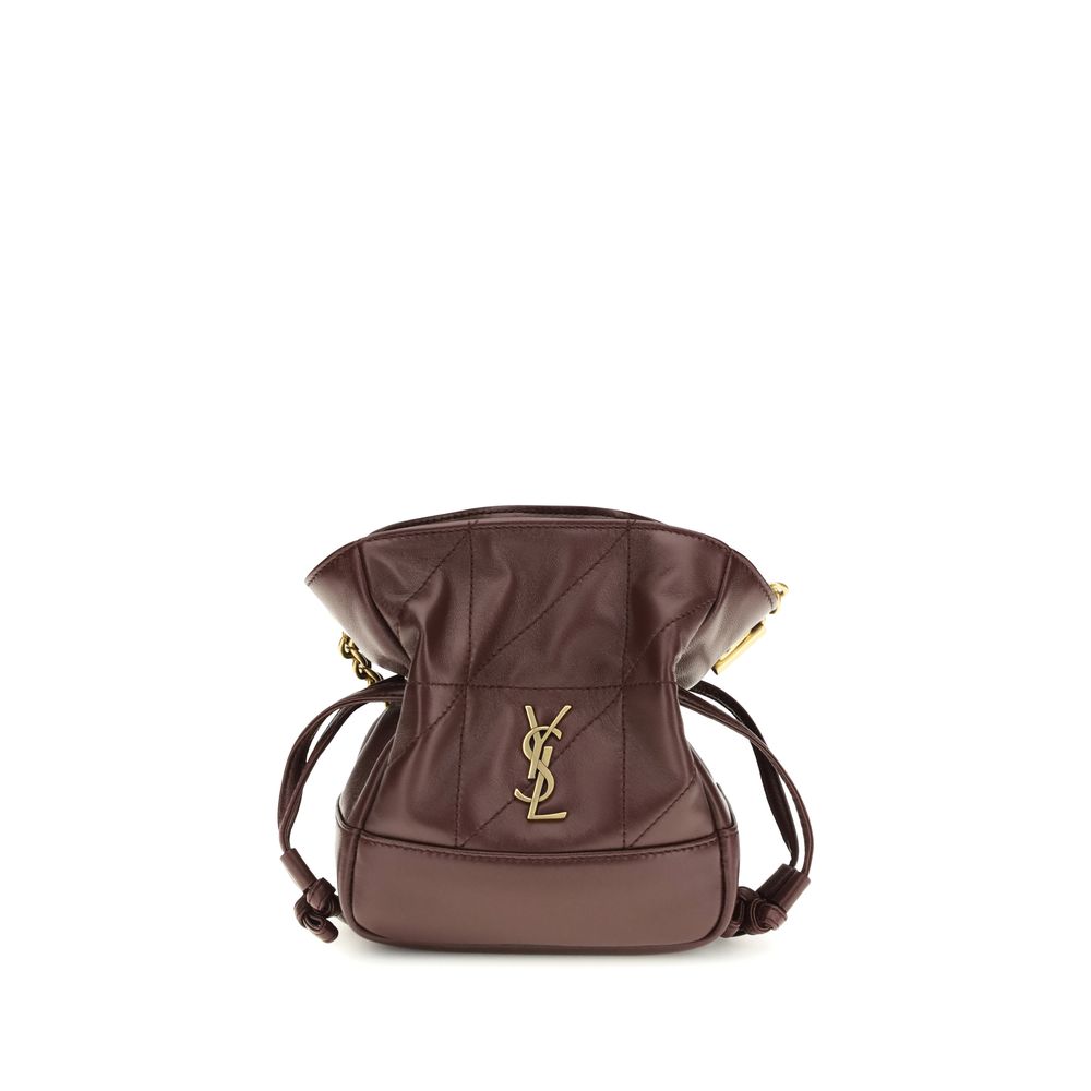 Saint Laurent Bordeaux Lamb Ovis Aries Aries Clutch Bag-1