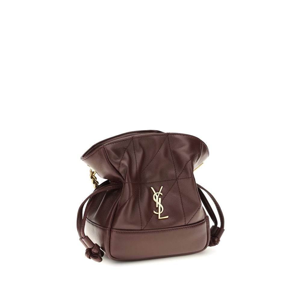 Saint Laurent Bordeaux Lamb Ovis Aries Aries Clutch Bag-2