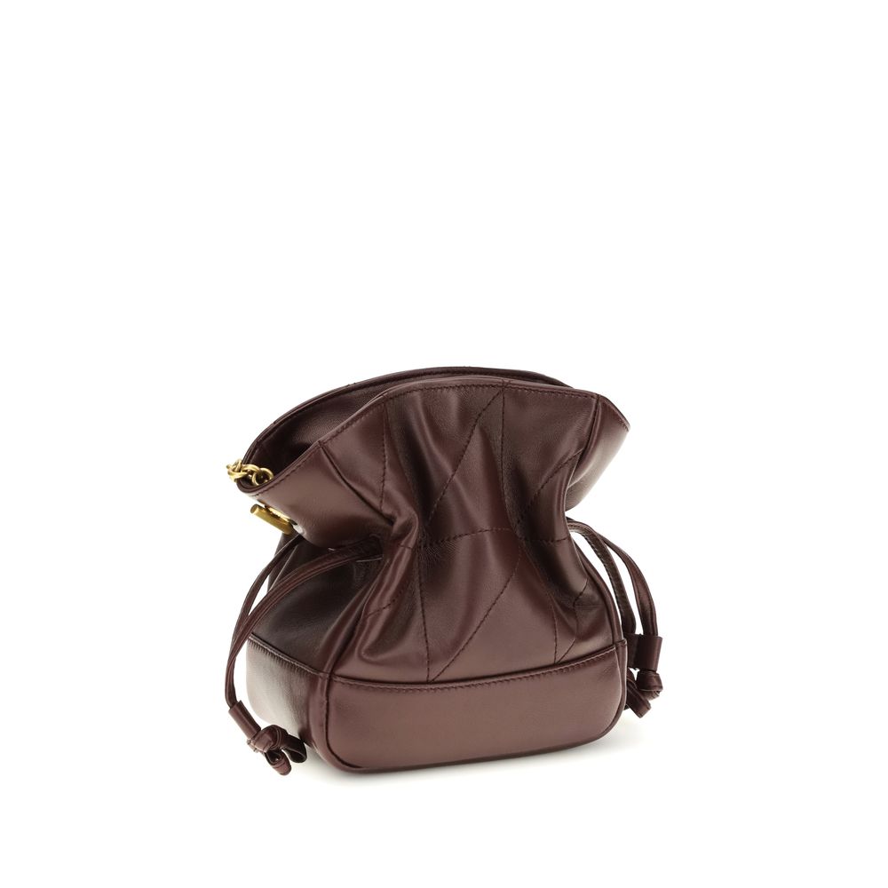 Saint Laurent Bordeaux Lamb Ovis Aries Aries Clutch Bag-3
