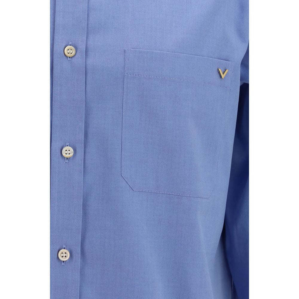 Valentino Blaues Baumwollhemd-3