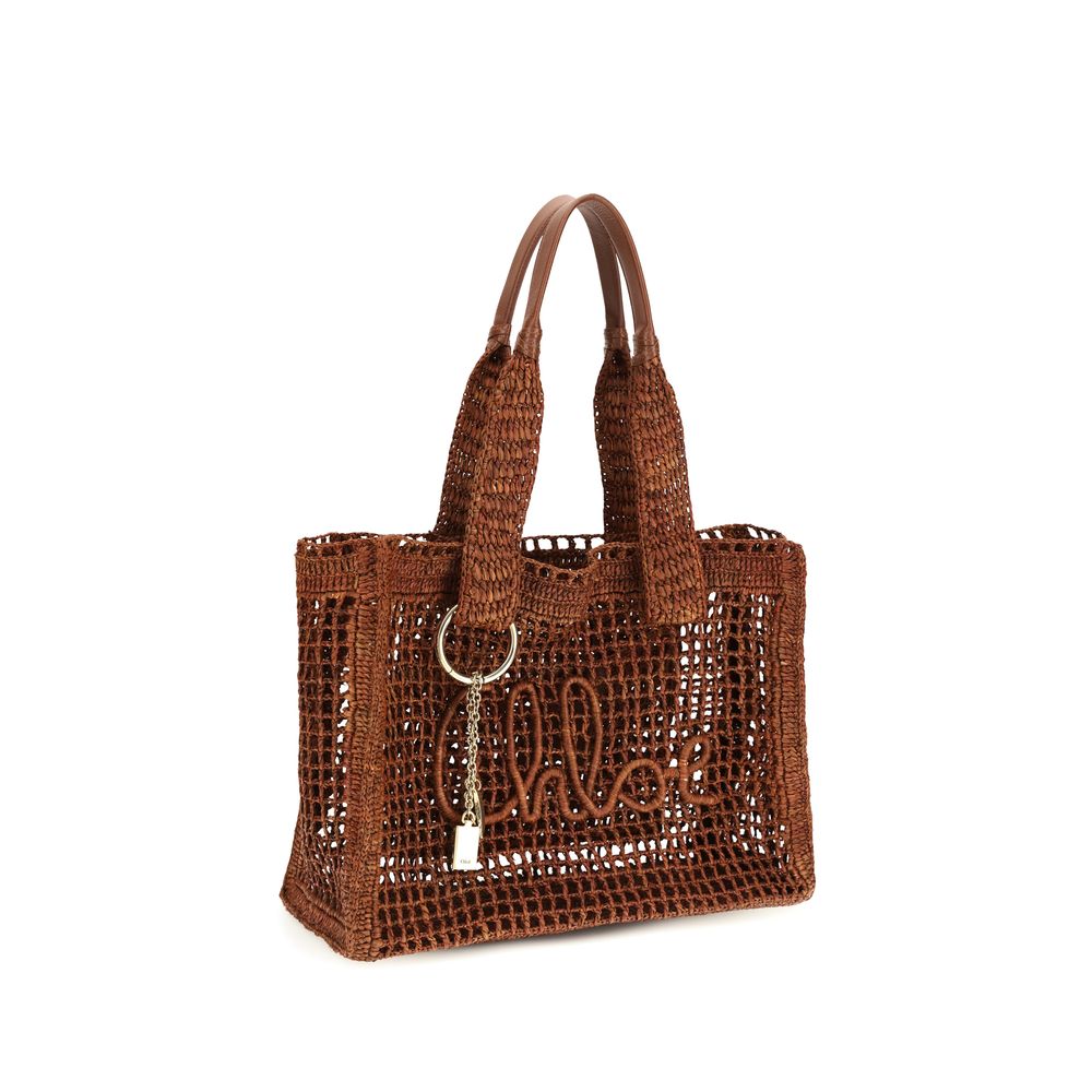 Chloé Brown Raffia Shoulder Bag-2