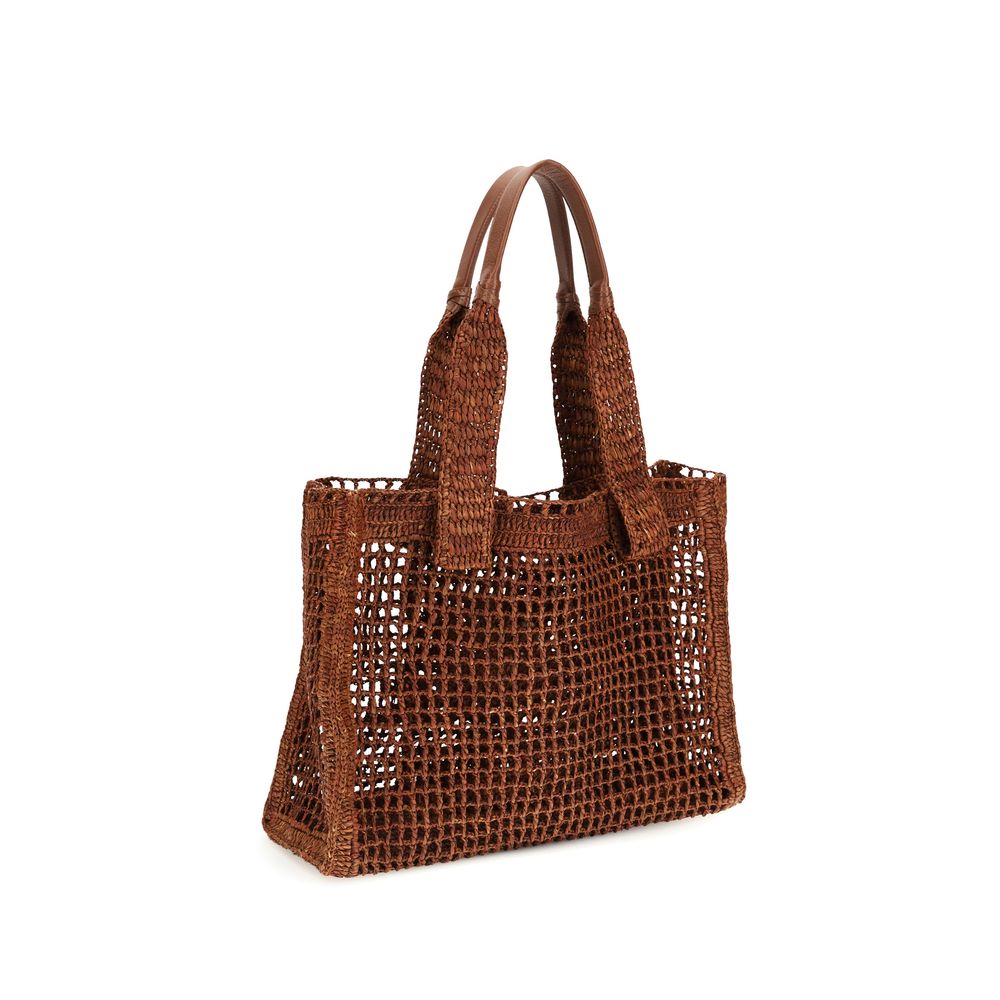 Chloé Brown Raffia Shoulder Bag-3