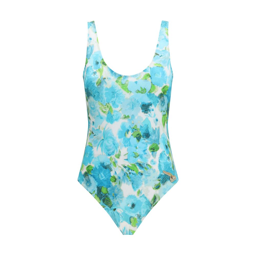 Chloé Einteiliger Badeanzug aus blauem Polyamid-1