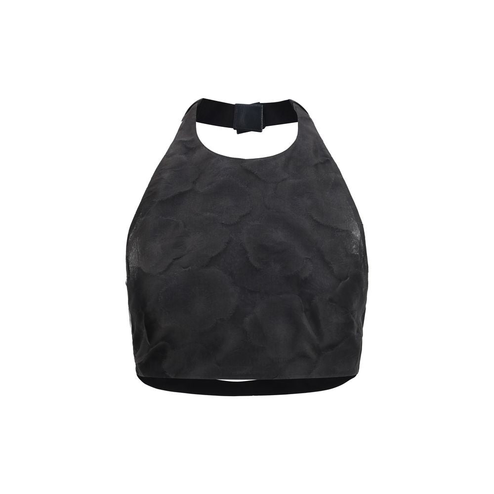 Max Mara Schwarzes Seidenhemd mit Muster-1